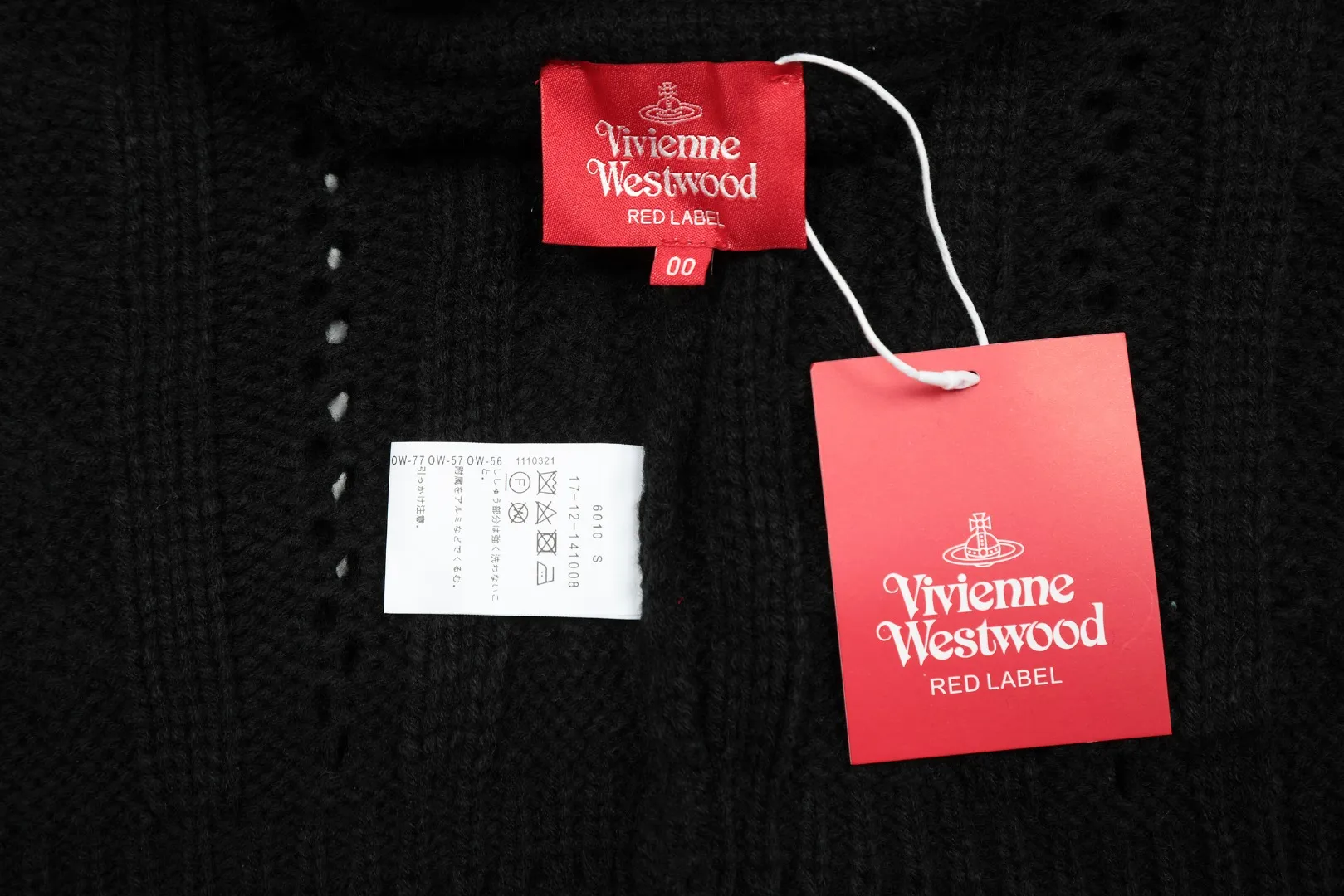 vivienne west wood West Queen Vivian Saturn New Retro "Unisex" Hollow Knitted Sweater Wool Cardigan 2024 Spring Latest Style Size: S -M- L Color: Apricot Black
